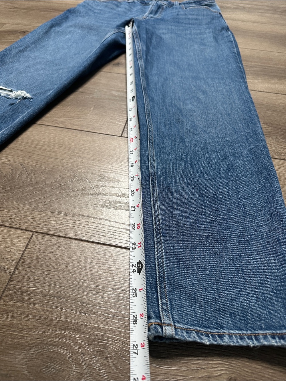 Abercrombie & Fitch The Mom‎ High Rise Curve Love Stretch Blue Ankle Jeans 27 - Picture 10 of 11